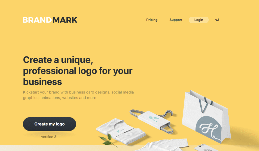 Logo design service with premium options.