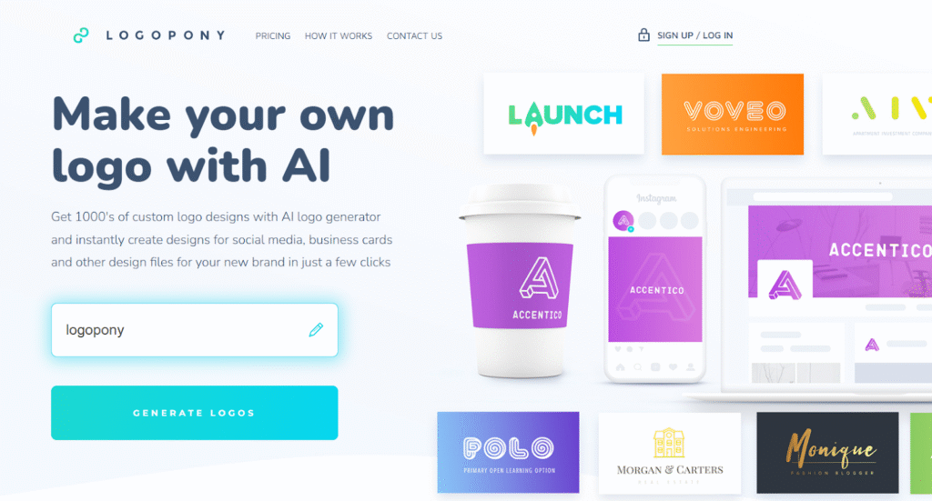 Custom logo design with user-friendly tool.